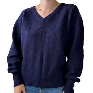 Vintage 1990s Lord Taylor Deep Purple 100% Lambswool V Neck Sweater XL